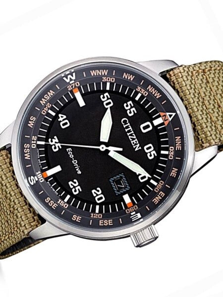 Citizen Eco-Drive Black Type B Dial Pilot Watch with Compass Markings #BM7390-14E
