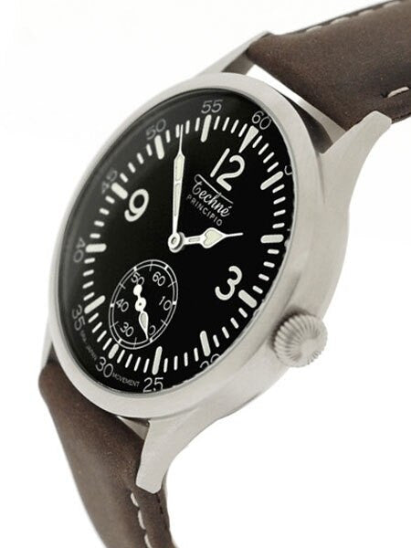 Techne 38mm Merlin Quartz Aviator Watch with Onion Crown and Small Seconds #249.061