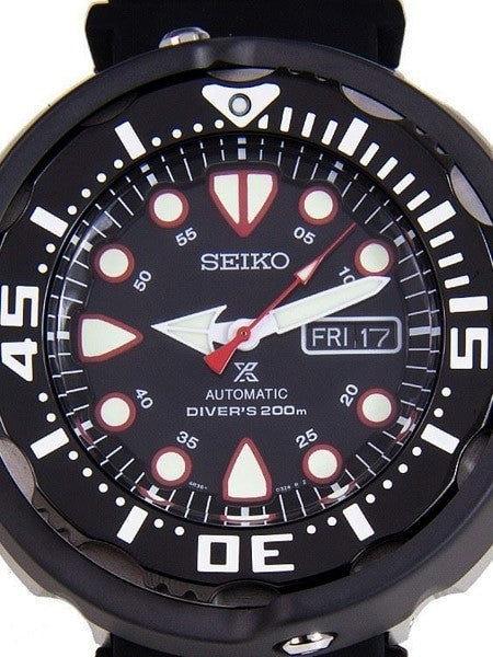 Seiko Prospex 24-Jewel Automatic Black PVD Dive Watch with Case Shroud #SRP655