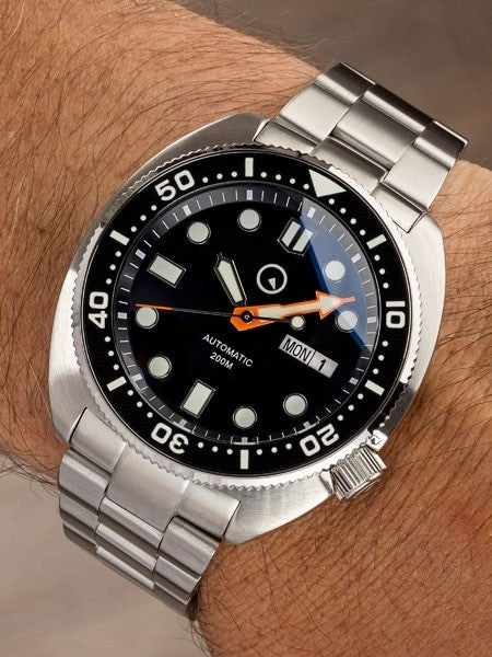 Islander Black Dial Automatic Dive Watch with AR Double Dome Sapphire Crystal, and Luminous Ceramic Bezel Insert #ISL-30