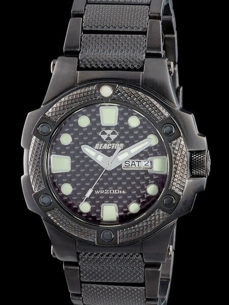 Reactor Meltdown Watch with SuperLuminova Illumination, Black Nitrided Stainless Steel Case and Bracelet #72501