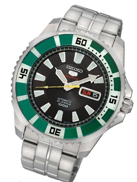 Seiko 44mm Sports 5, 24-Jewel Automatic Watch with Day and Date Window #SRP205