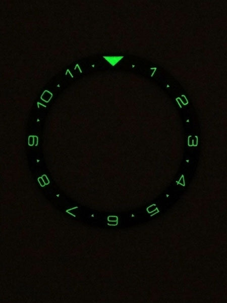 Black Ceramic Luminous (Dual-Time) Bezel Insert for Seiko SKX013 Watches #C09