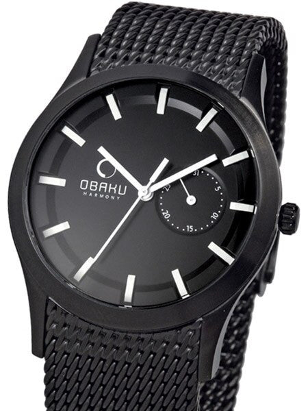 Obaku Harmony Quartz Watch with Pointer Date Sub-Dial #V124GBBMB