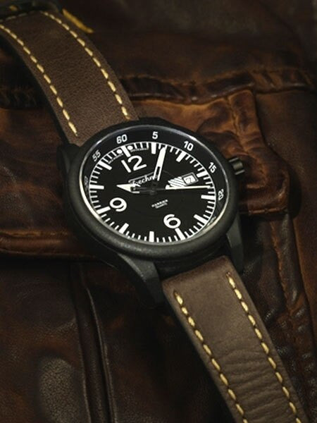 Techne Harrier Aviator Quartz Watch with 41.5mm Carbon Reinforced Polymer Case #367.172