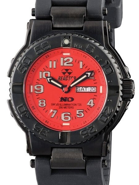 Reactor Trident 200 Meter Dive Watch with Never Dark Illumination, Black SS Case #59811
