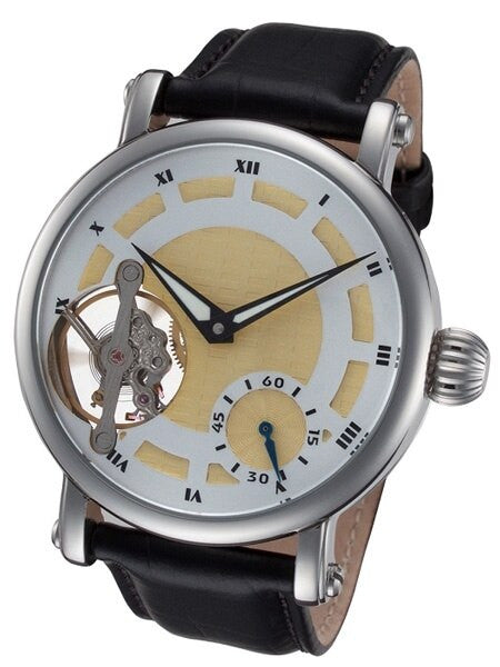 Rougois Open-Heart, Mechanical Hand Wind Watch with Luminous Black Hands RSL33-BLK