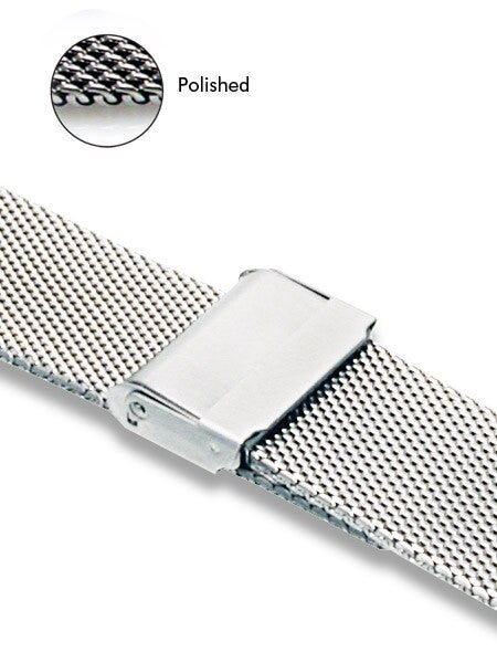 Vollmer Polished Mesh Bracelet with Easy Adjust Push Buckle #90460H4 (22mm)