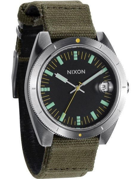 Nixon Rover Il Quartz Watch with Military Style Surplus Green Canvas Strap #A355-1089