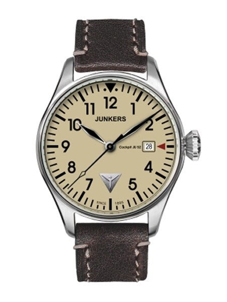 Junkers Cockpit JU52 Series Pilot Watch with Creme Color Dial #6144-5