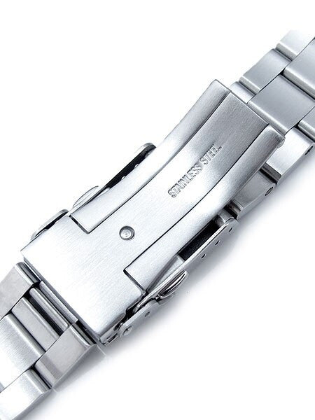 Strapcode Retro Razor 316L Stainless Steel Bracelet for SEIKO Diver SKX007/009/011 Curved End, Diver Clasp #SS221803B039