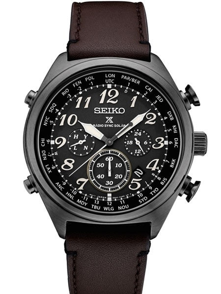 Seiko Prospex Radio Sync, Solar Powered, Chronograph, World Time Watch #SSG015