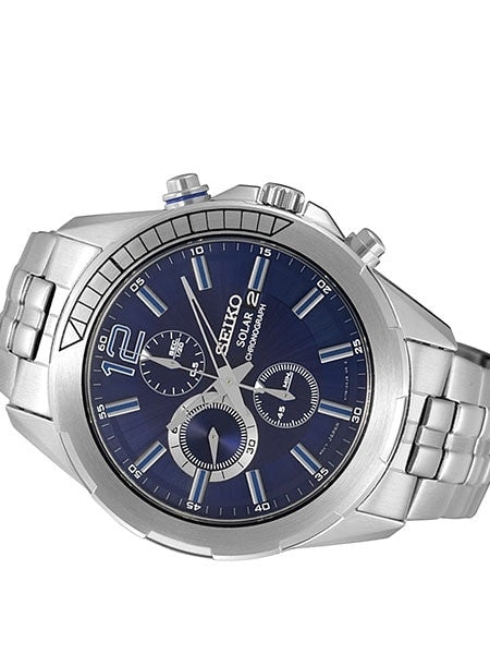 Seiko ReCraft Series Blue Dial, Solar Chronograph with Stopwatch #SSC381
