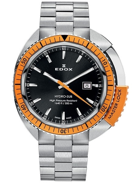 Edox Hydro-Sub Swiss Quartz Dive Watch with Edox MasterLock  #53200-3OM-NIN