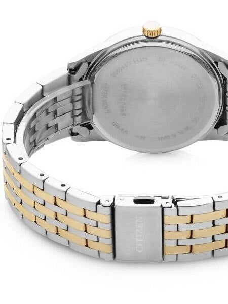Citizen Quartz Two-Tone Dress Watch with Vibrant Blue Dial and SS Bracelet #BI5006-81L