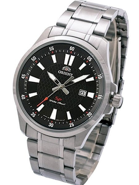 Orient Commander Quartz Watch with Honeycomb Black Dial and Date #UNE1003B