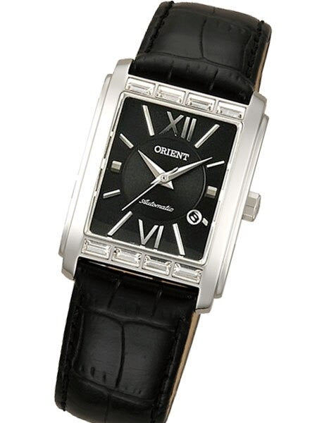 Orient Romance Women's Automatic Dress Watch with Curved Crystal and CZ Baguettes on the Bezel #ENRAP001B