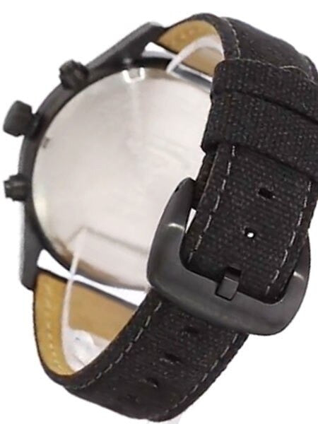 Szanto 46mm Black Ion Plated Vintage Inspired Military Chronograph Watch #1204