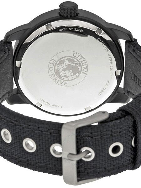 Citizen Eco-Drive Grey PVD Sport Watch with Charcoal Canvas Strap #BM8475-00F
