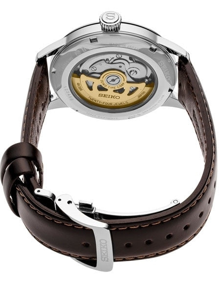 Seiko Presage Brown Automatic Dress Watch with Open Heart #SSA407