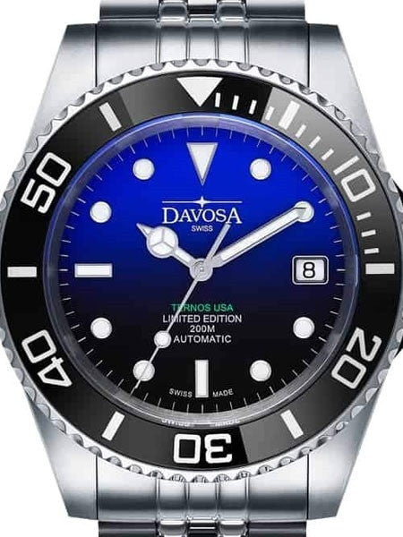 Davosa USA Limited Edition 40mm Ternos Ceramic Automatic Dive Watch with Faded Blue Dial #16155599