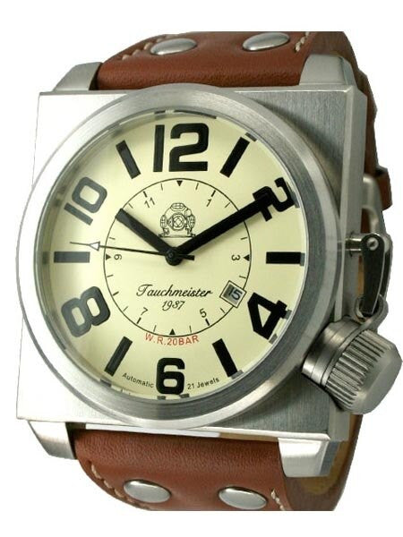 Tauchmeister T0209 XXL Automatic Military Watch with 48mm Square Case