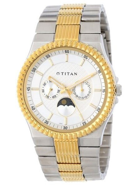 Titan Two-tone Tycoon Quartz Dress Watch with Day, Date and Moonphase #1532BM01