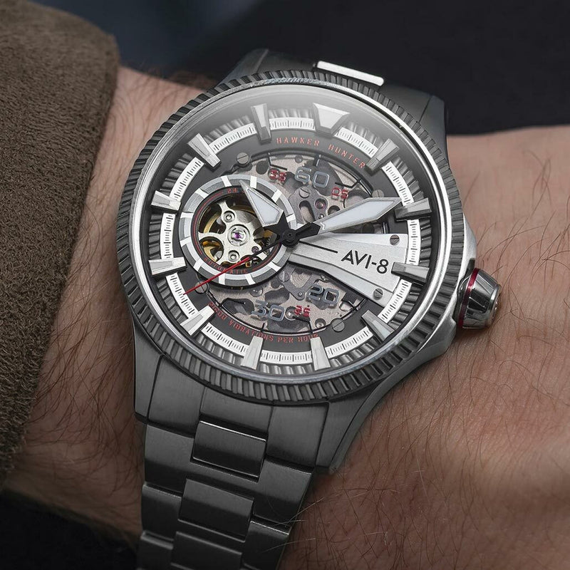 AVI-8 Hawkeye Hunter Diables Rouges, Automatic Pilot Watch, AR Sapphire Crystal #AV-4078-22