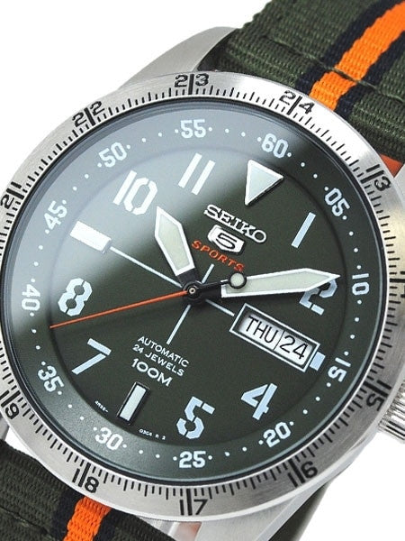 Seiko 5 Sports 24-Jewel, Automatic Field Watch with 24-Hour Bezel #SRP515K1