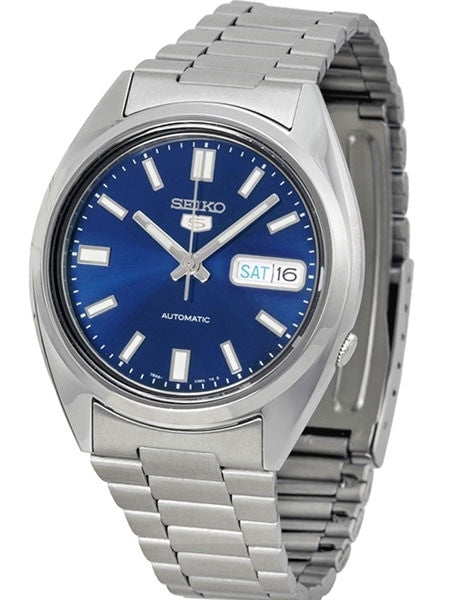 Seiko Sports 5 Automatic Blue Dial Watch with Stainless Steel Bracelet #SNXS77