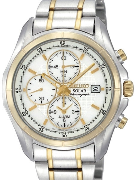 Seiko Core Series White Dial, Solar Alarm Chronograph with Stopwatch #SSC002