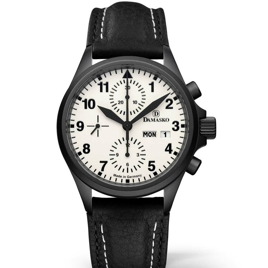 Damasko Chronograph Watch DC57BK Swiss Valjoux 7750 with 12-hour