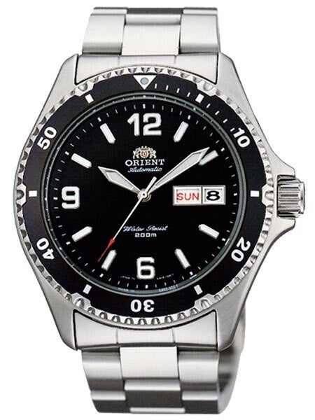 Scratch and Dent - Orient Mako II Black Dial Automatic Dive Watch with SS Bracelet #AA02001B