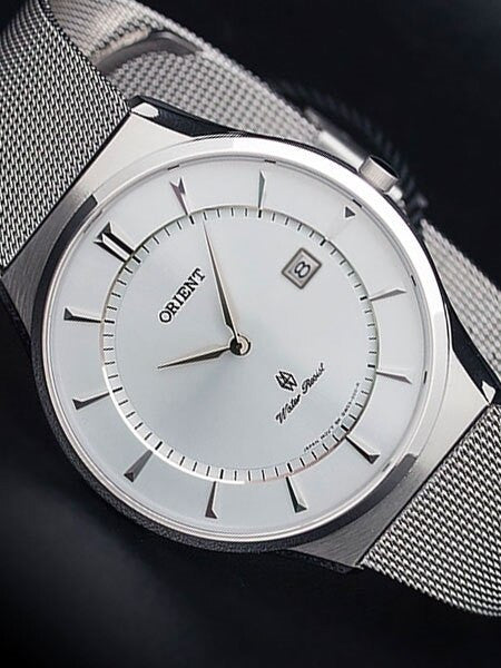 Orient Palmer Quartz Dress Watch with Sapphire Crystal and Mesh Bracelet #GW03005W
