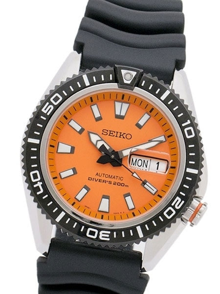 Seiko Stargate II Automatic Dive Watch with Orange Dial and Rubber Dive Strap #SRP497K1