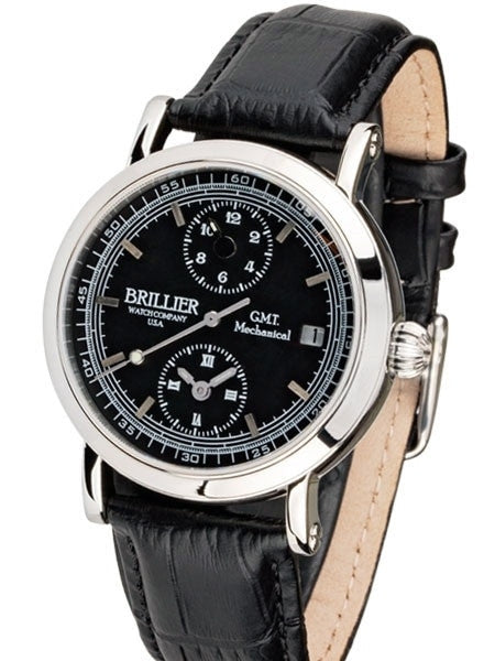 Brillier GMT Dual-Time Watch with 38mm Case Size and Onion Crown #BR-03