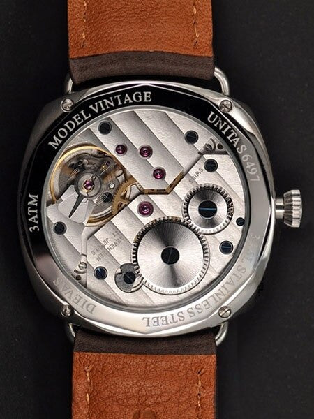 DIEVAS Vintage California Swiss Made Unitas 6497 Hand Wind Mechanical Watch