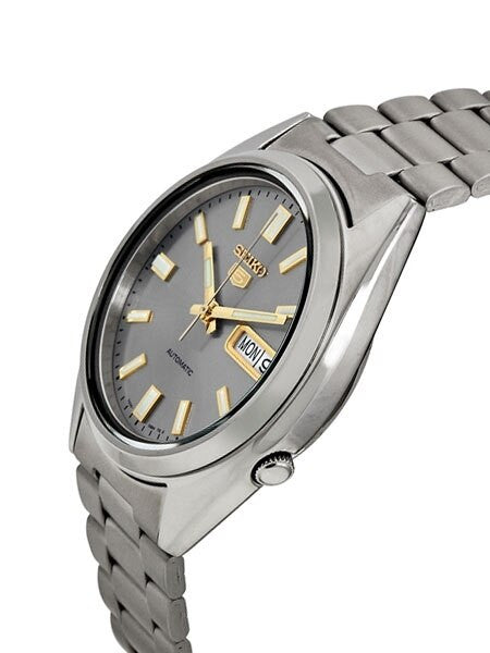 Seiko 5 Automatic Grey Dial Watch with Stainless Steel Bracelet #SNXS75