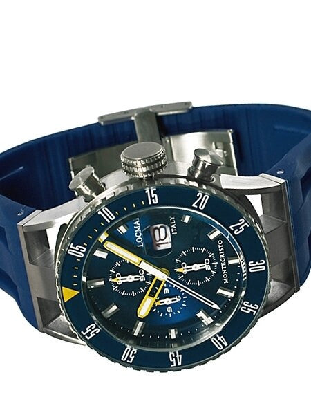 Locman Montecristo 200 Meter Quartz Chronograph Dive Watch with 44mm Case #512BLYLBL