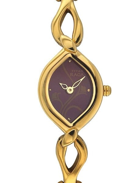 Titan Ladies Raga Jewelry Inspired Gold-Tone Quartz Watch with Bracelet #2455YM02