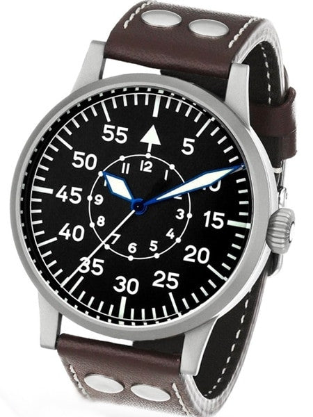 Laco Dortmund Type B Dial Swiss Mechanical Pilot Watch with Domed Sapphire Crystal #861751