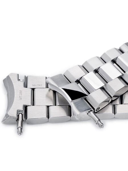 Strapcode 22mm Hexad-O "Boyer" 316L SS Bracelet with Polished Center Links for New Seiko Samurai #SS221820BPS066