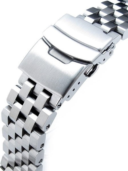 Strapcode 22mm SUPER Engineer Type II Stainless Steel Watch Band for SEIKO SKX007-009-011 Curved End #SS222003B025