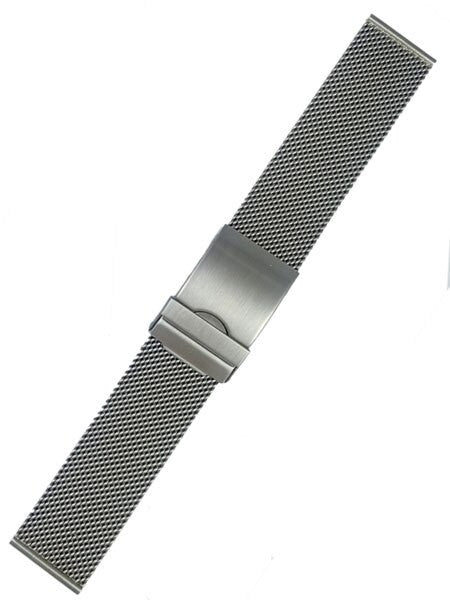 Vollmer Brushed Finish Mesh Bracelet with Adjustable Deployant Clasp #17010H7 (20mm)