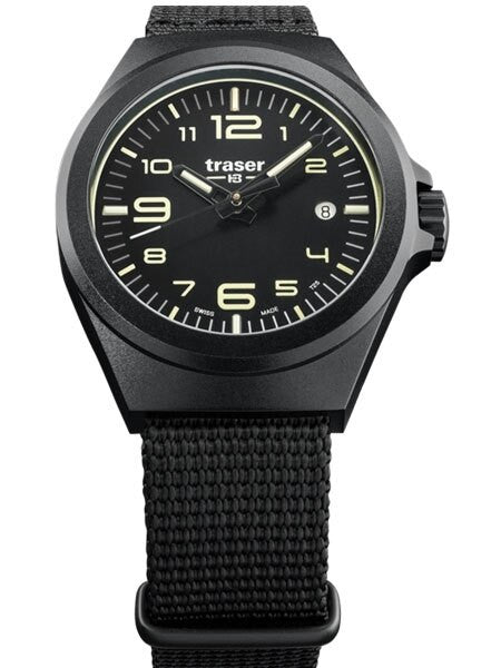 Traser P59 Essential S Black Dial Watch w/Trigalight + SuperLuminova #108212