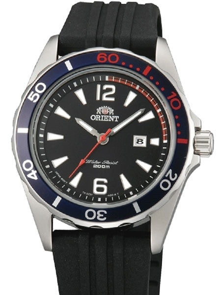 Orient 200 Meter Ms. Diver Quartz Watch on a Black Rubber Strap #SZ3V003B