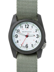 Bertucci DX3 Field Resin Watch, Defender Drab Nylon Strap, White Dial - 11019