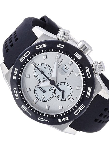 Locman Stealth 300 Meter Quartz Chronograph Watch with 46mm Case #217WHSTBKR