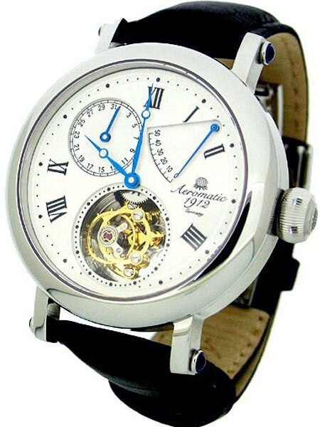 Aeromatic 1912 Flying Minute Tourbillon Hand Wind Watch with Power Reserve #A1277