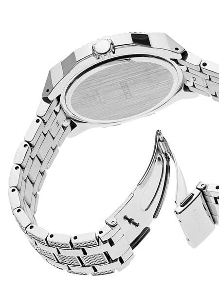 Seiko Solar Powered Watch with Swarovski Crystals on Case, Dial and Bracelet #SNE457